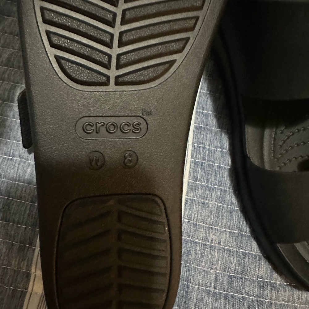 CROCS Black Double Strap Slide Sandals - Picture 4 of 6